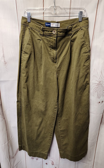 Old Navy Women's Size 12 Olive Green Pants Extra High Rise WIde Leg