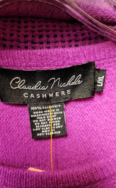 Claudia Nichole Women's Size L/XL Purple Cashmere Sweater Set