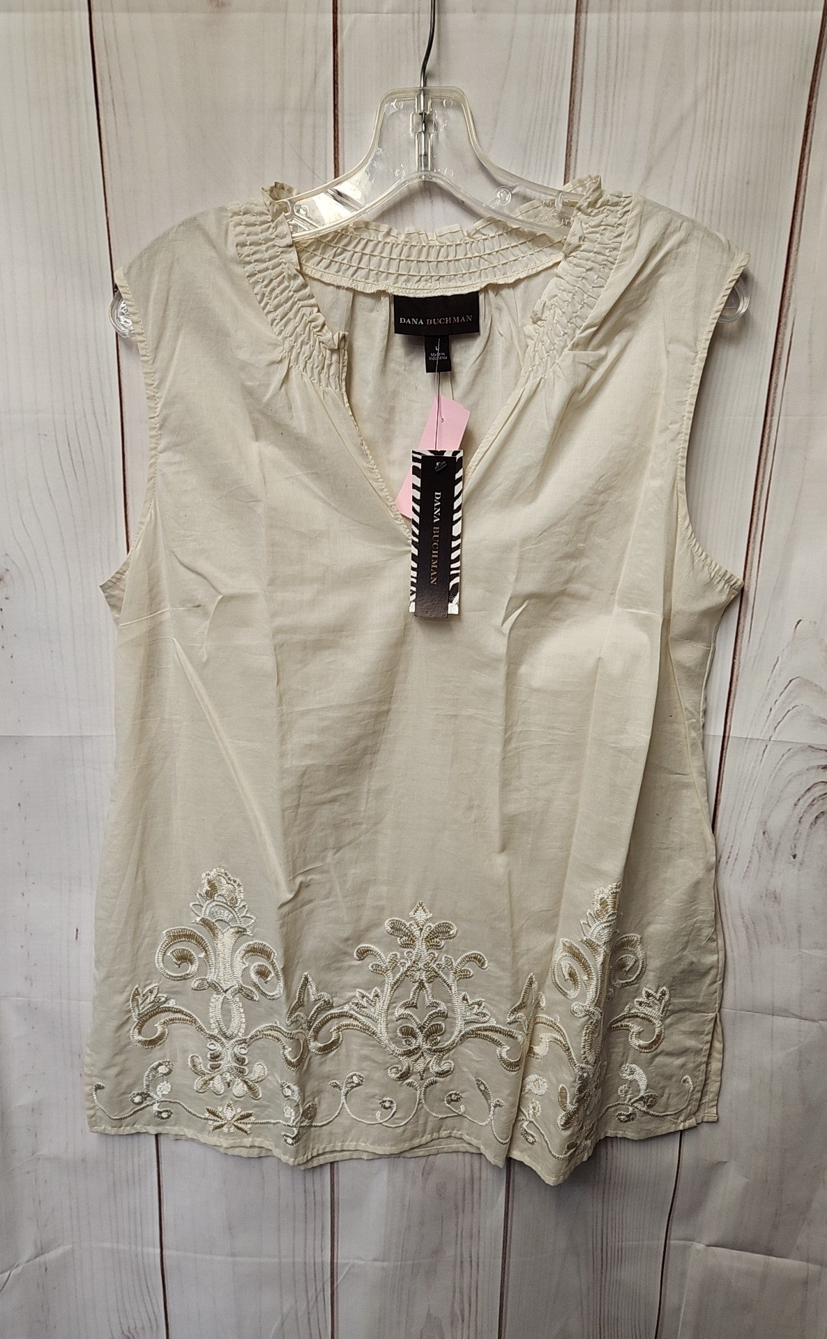 NWT Dana Buchman Women's Size L Beige Sleeveless Top