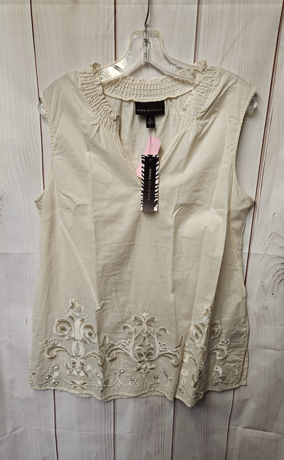 NWT Dana Buchman Women's Size L Beige Sleeveless Top