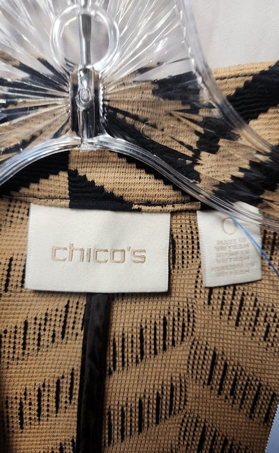 Chico's Women's Size 0 = US S Black & Beige Cardigan