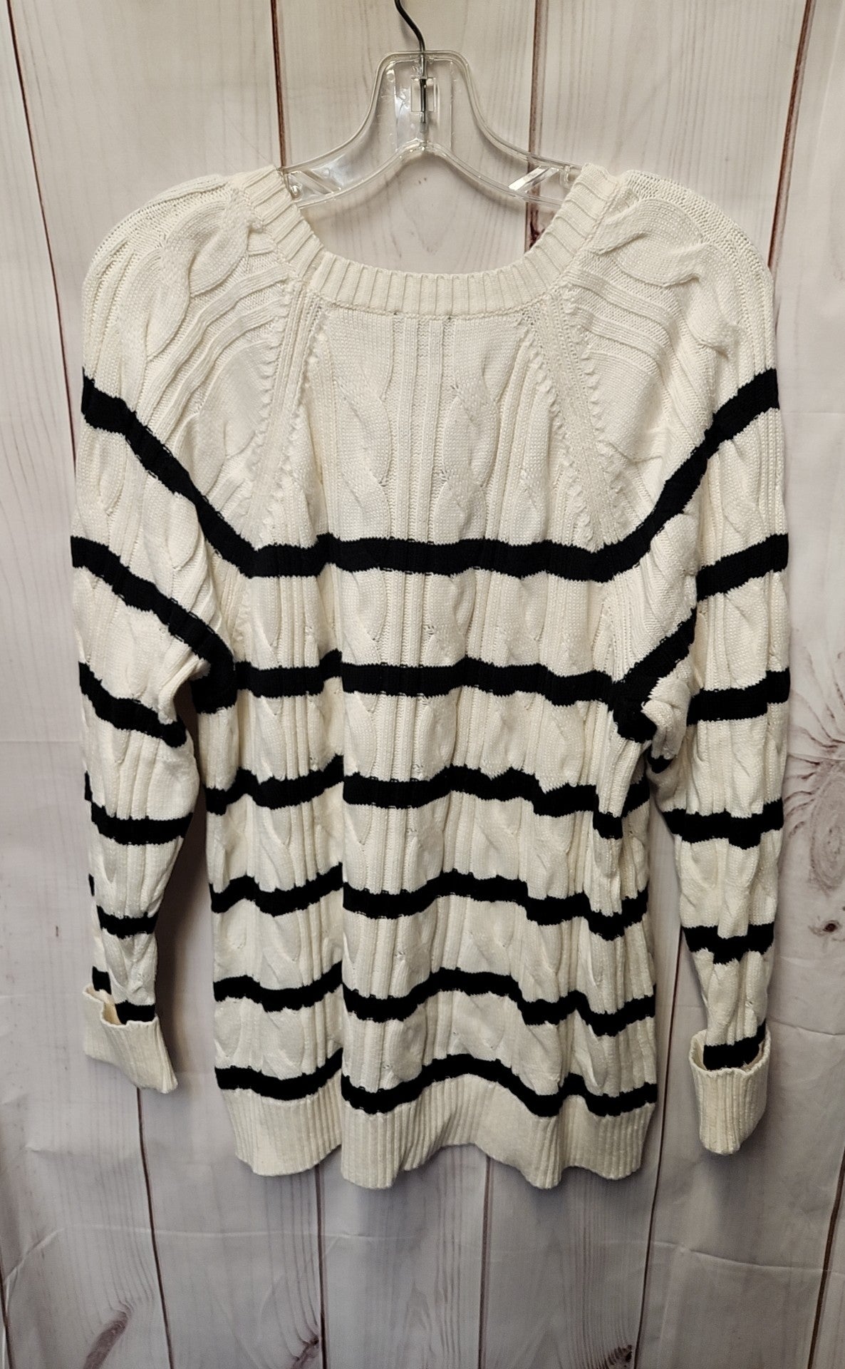 Talbots Women's Size 2X White & Black Sweater