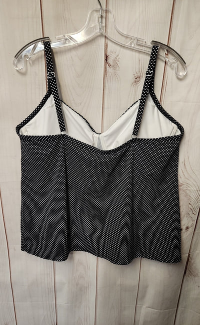 Lands End Women's Size 18 Black Swim Top