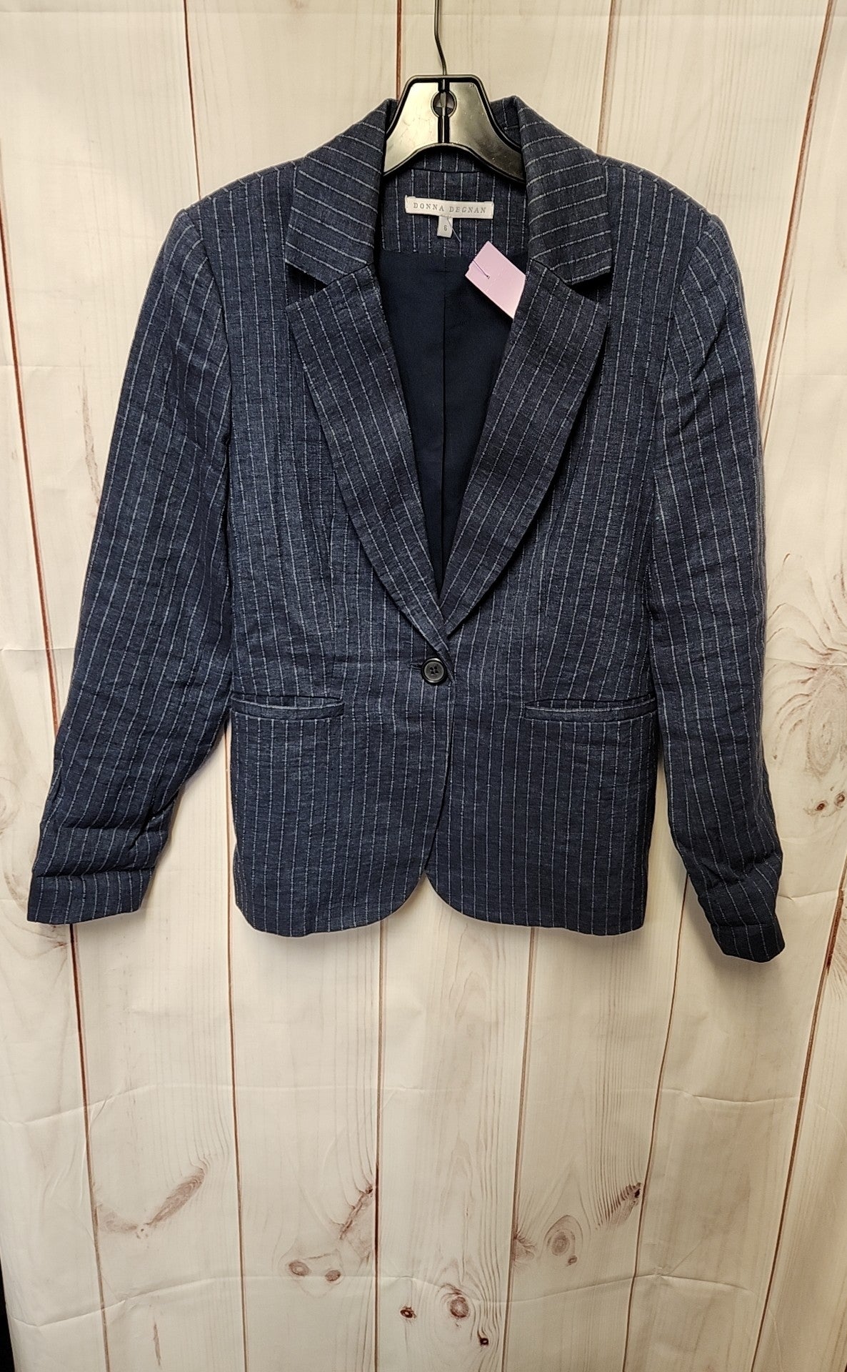 Donna Degnan Women's Size 6 Navy Linen Jacket