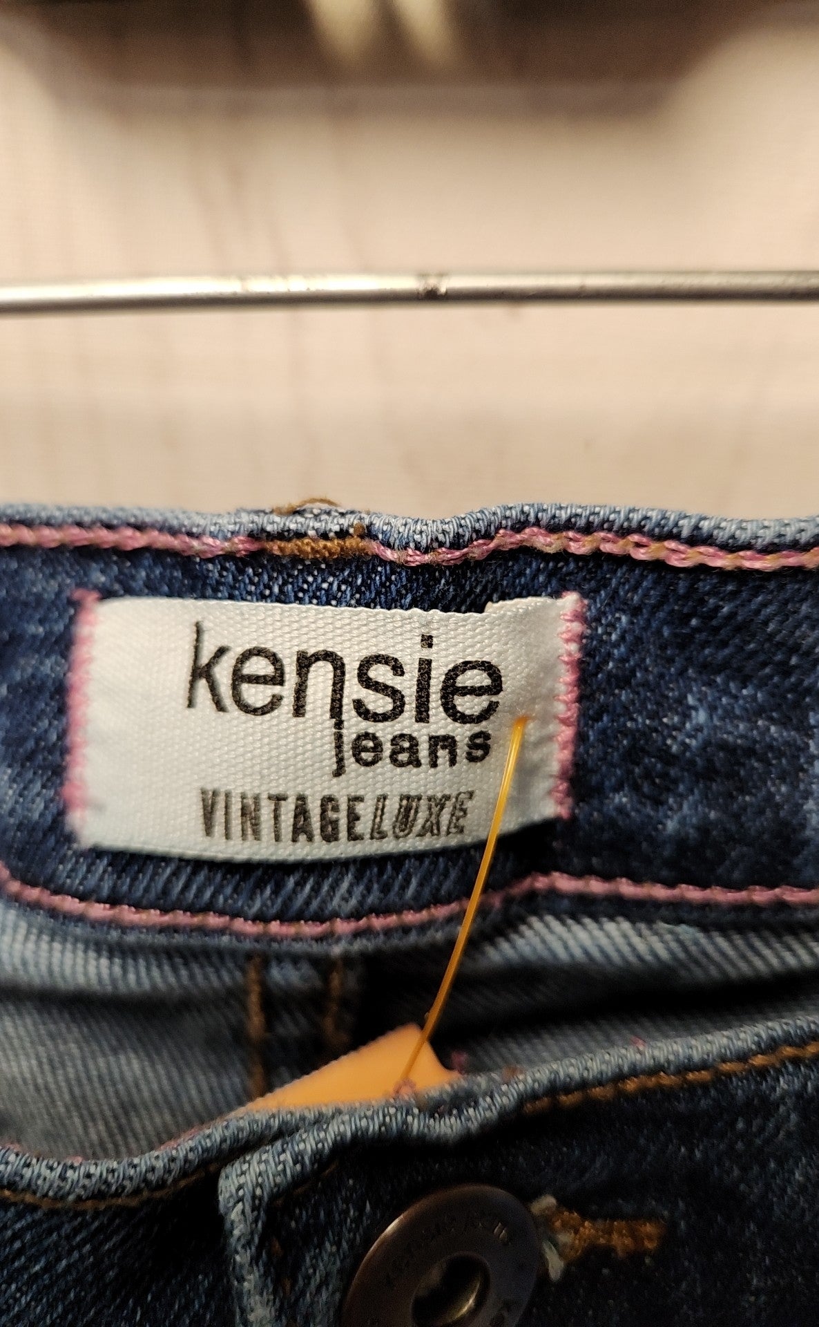 Kensie Women's Size 30 (9-10) Blue Jeans The Allie High Rise Slim Staight