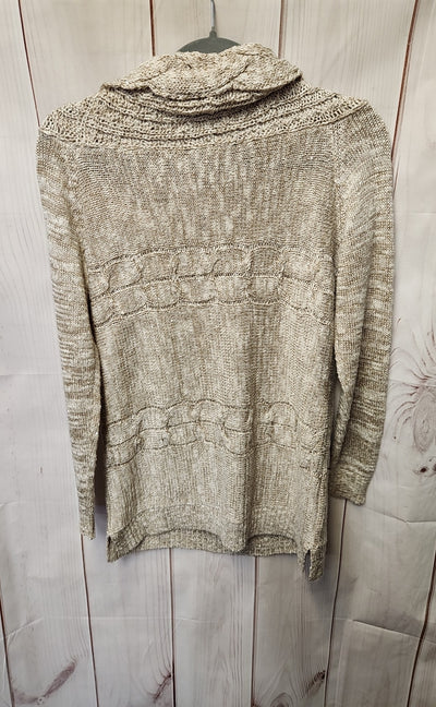 INC Women's Size M Petite Beige Metallic Sweater