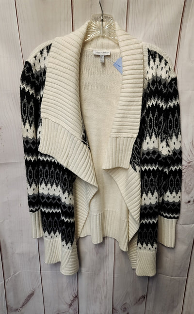 Fashion Bug Women's Size L White & Black Cardigan