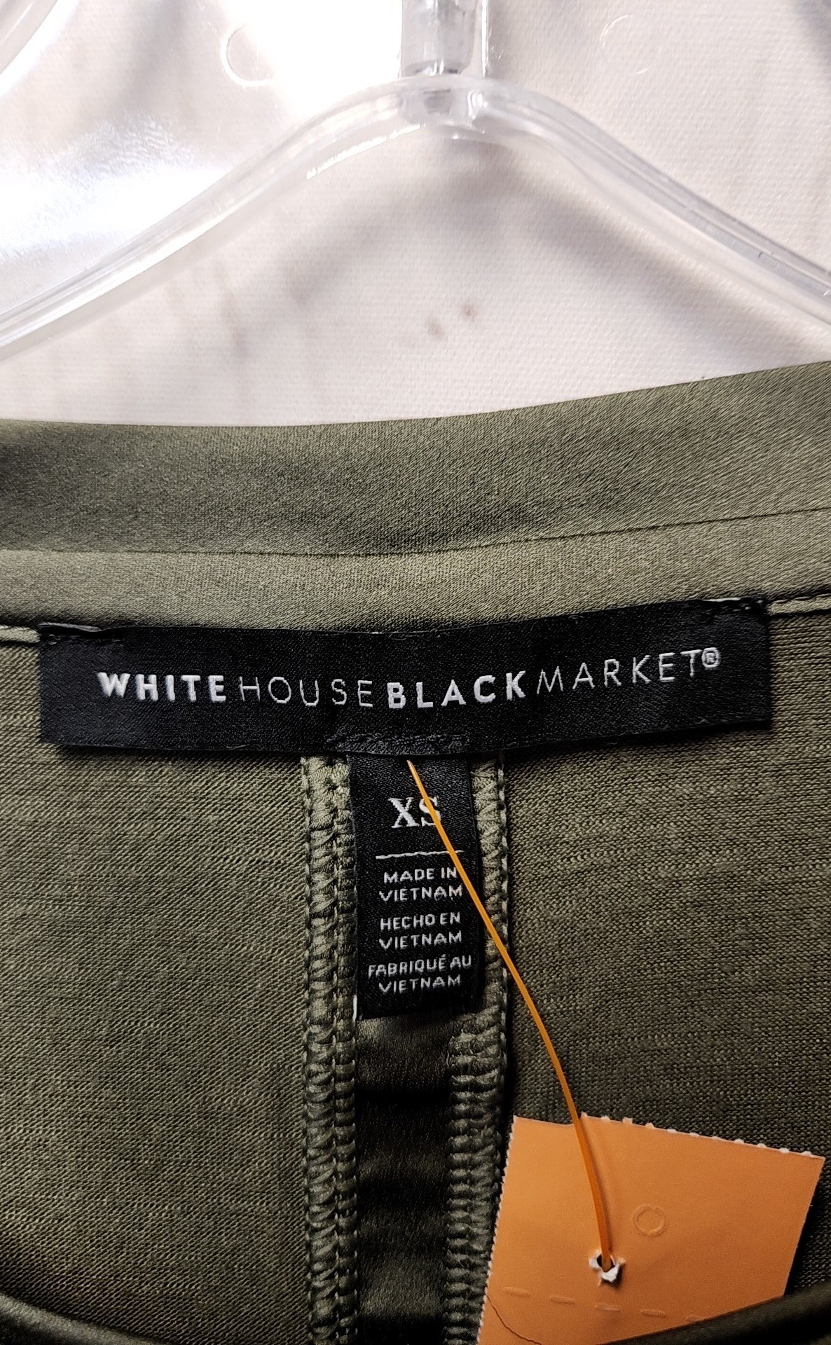 White House Black Market Women's Size XS Green 3/4 Sleeve Top