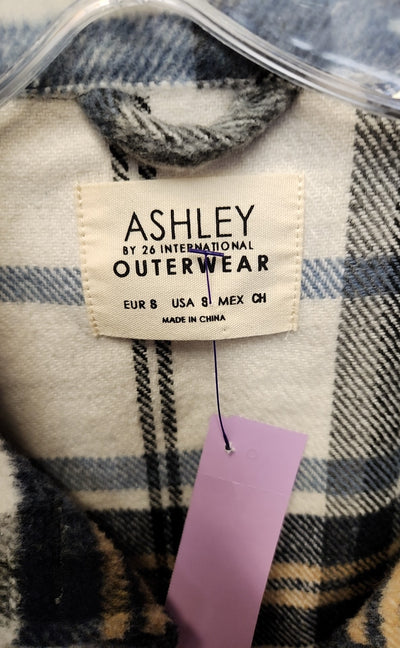Ashley by 26 International Women's Size 8 White & Blue Plaid Jacket