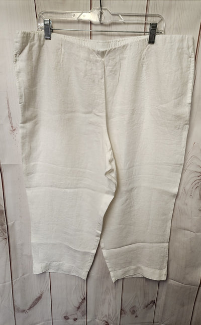 J Jill Women's Size XL White Linen Pants