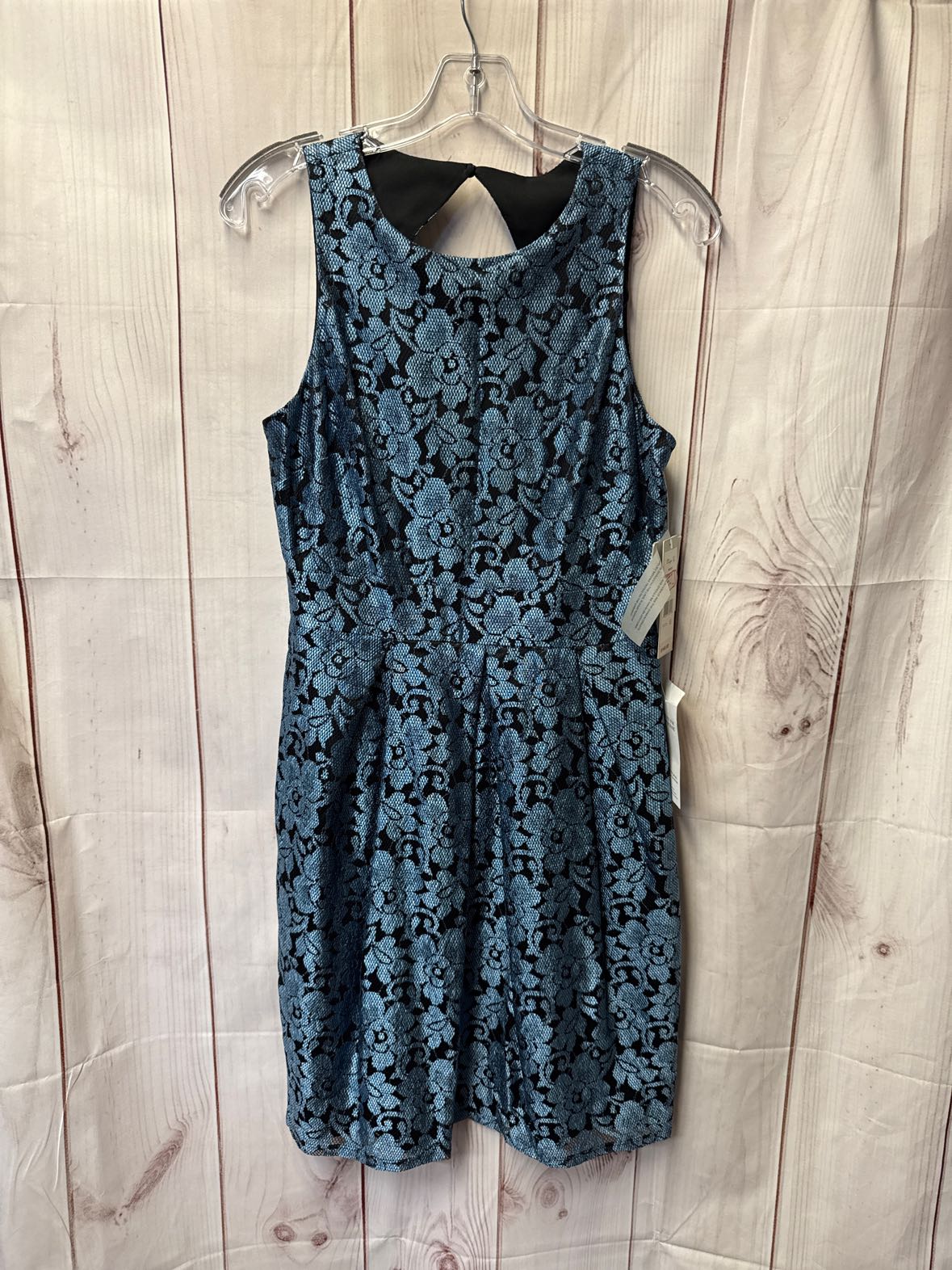 NWT Eliza J Women's Size 6 Black & Blue Lace Floral Dress