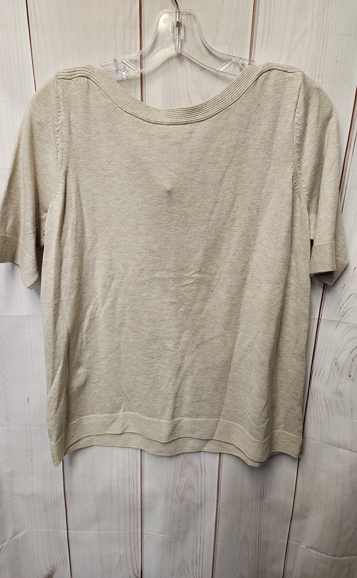 J Jill Wearever Collection Women's Size S Beige Short Sleeve Top