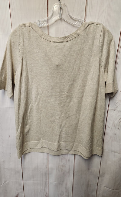 J Jill Wearever Collection Women's Size S Beige Short Sleeve Top