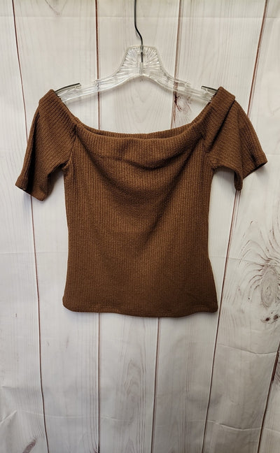 H&M Women's Size M Brown Short Sleeve Top