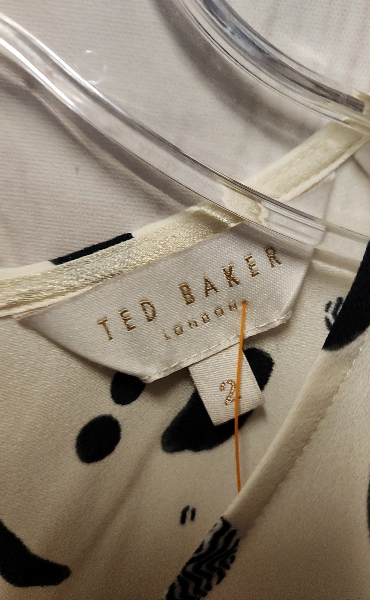 Ted Baker Women's Size 2 = US 6 White & Black Long Sleeve Top