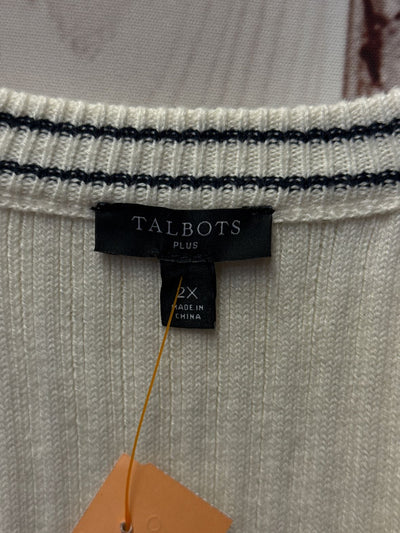 Talbots Women's Size 2X White Cardigan