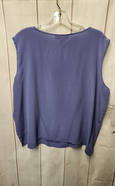 Stephanie Andrews Women's Size 3X Purple Silk Sleeveless Top