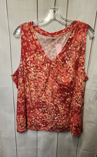 Apt 9 Women's Size 2X Pink Floral Sleeveless Top