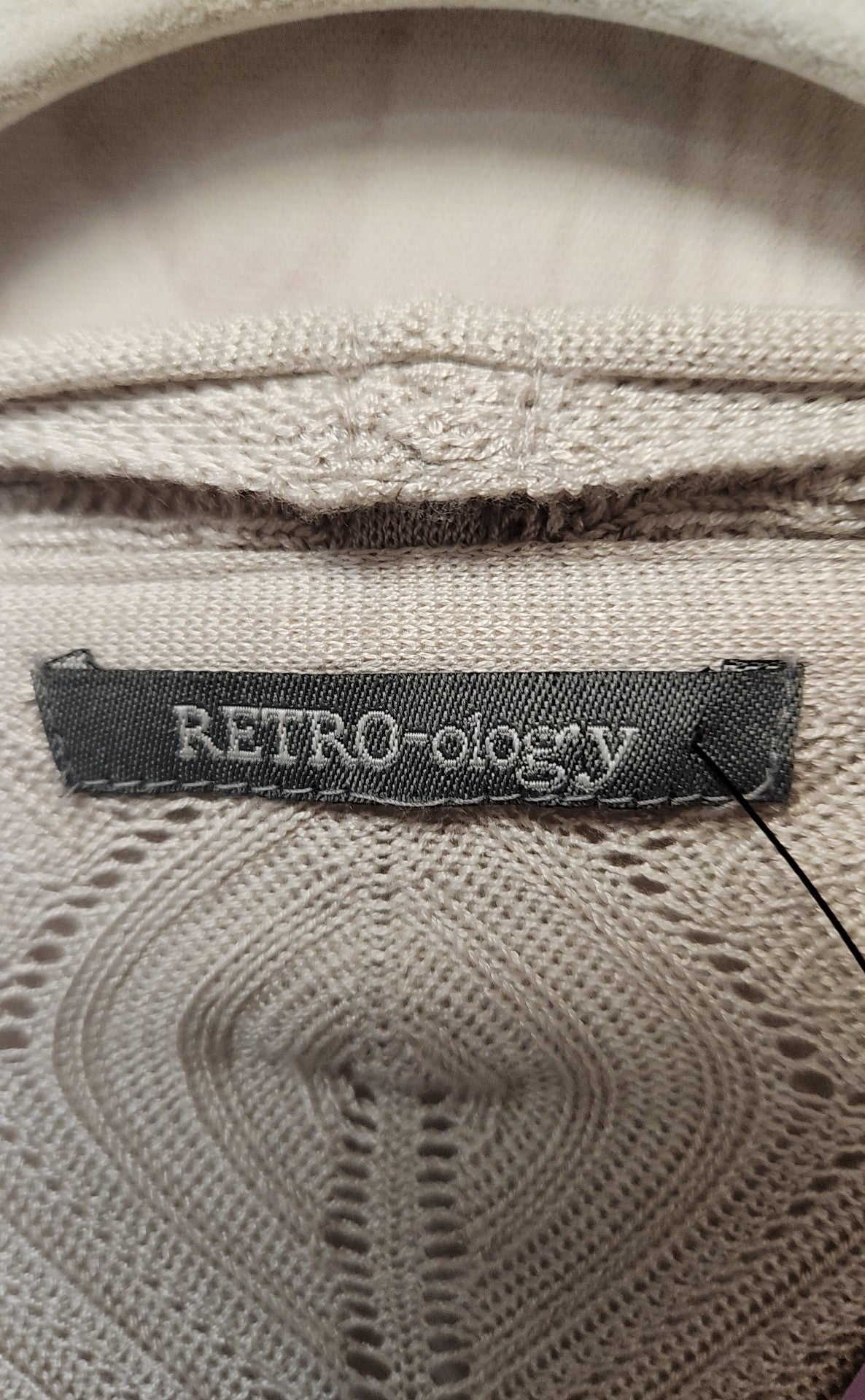 Retrology Women's Size XL Beige Cardigan