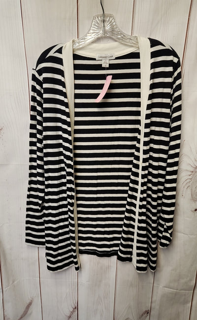 Coldwater Creek Women's Size L White & Black Cardigan