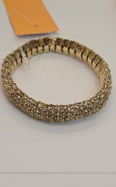 Gold Rhinestone Stretch Bracelet