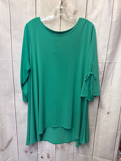 Alfani Women's Size 2X Green 3/4 Sleeve Top