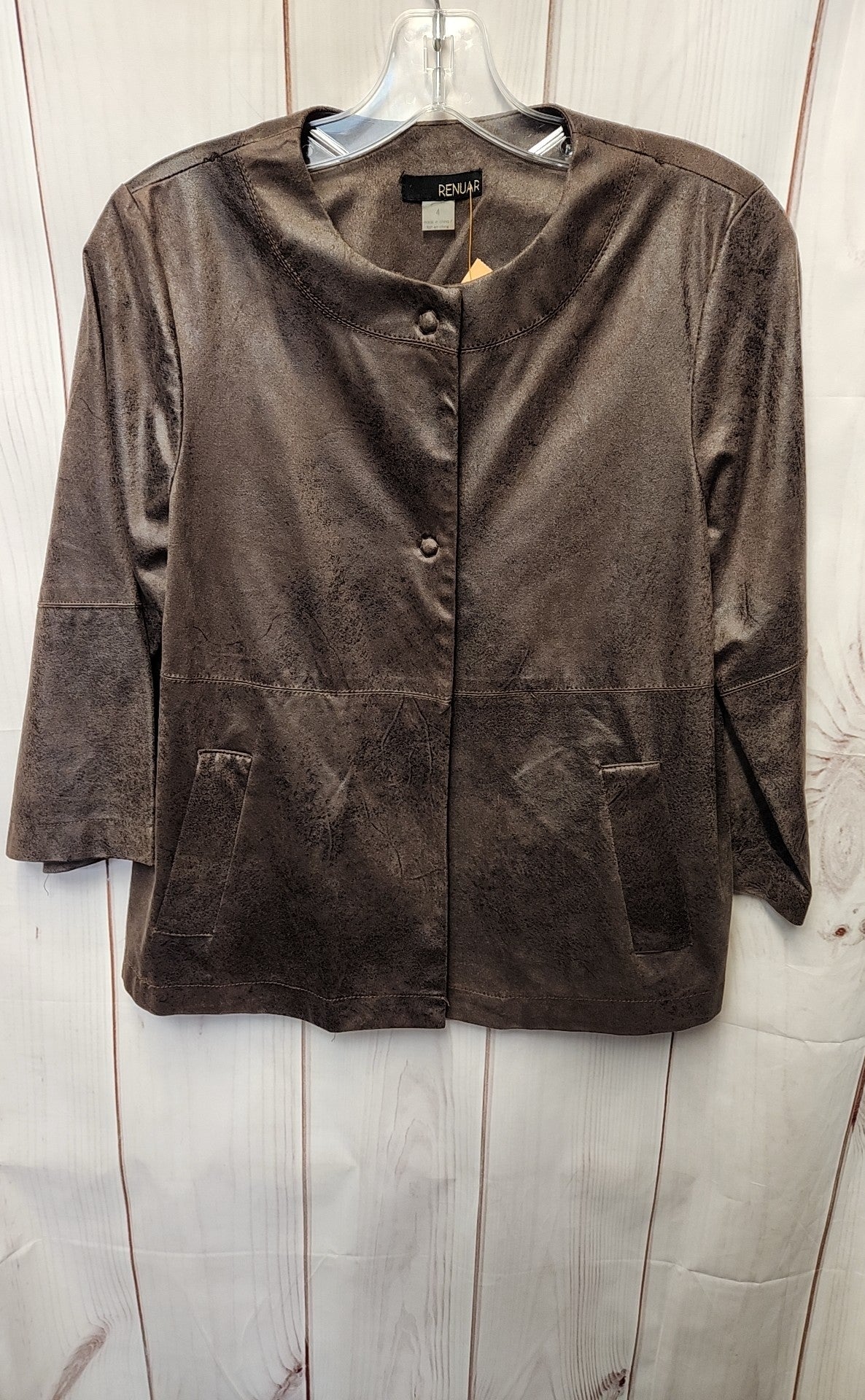 Renuar Women's Size 4 Brown Faux Suede Jacket