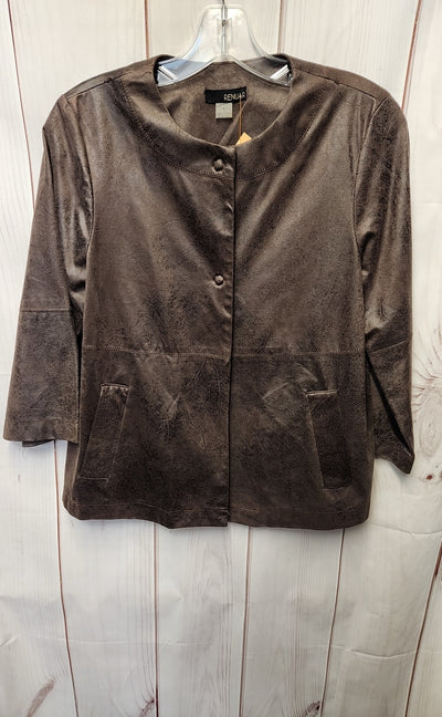 Renuar Women's Size 4 Brown Faux Suede Jacket