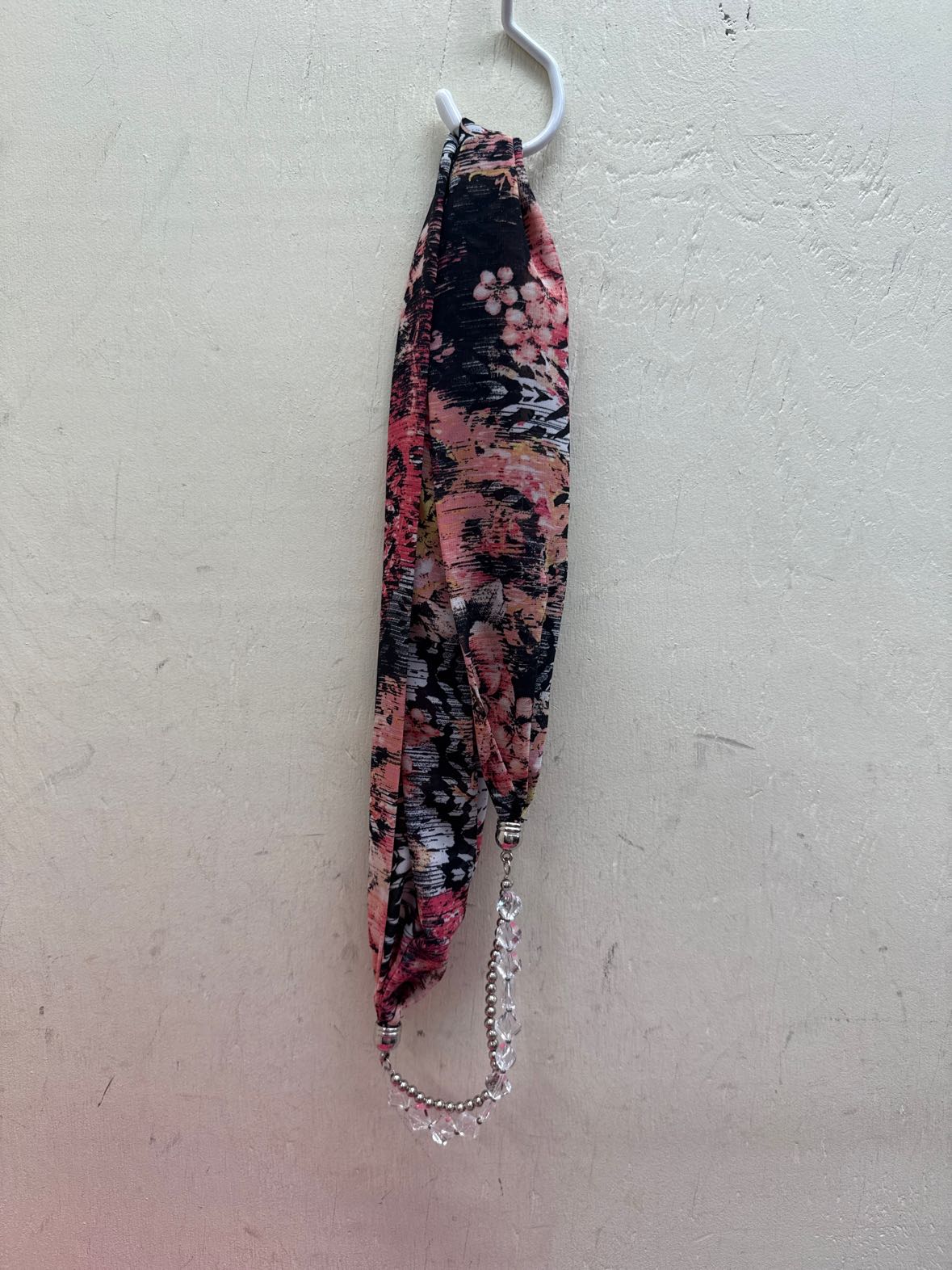 Pink Beaded Dress Scarf
