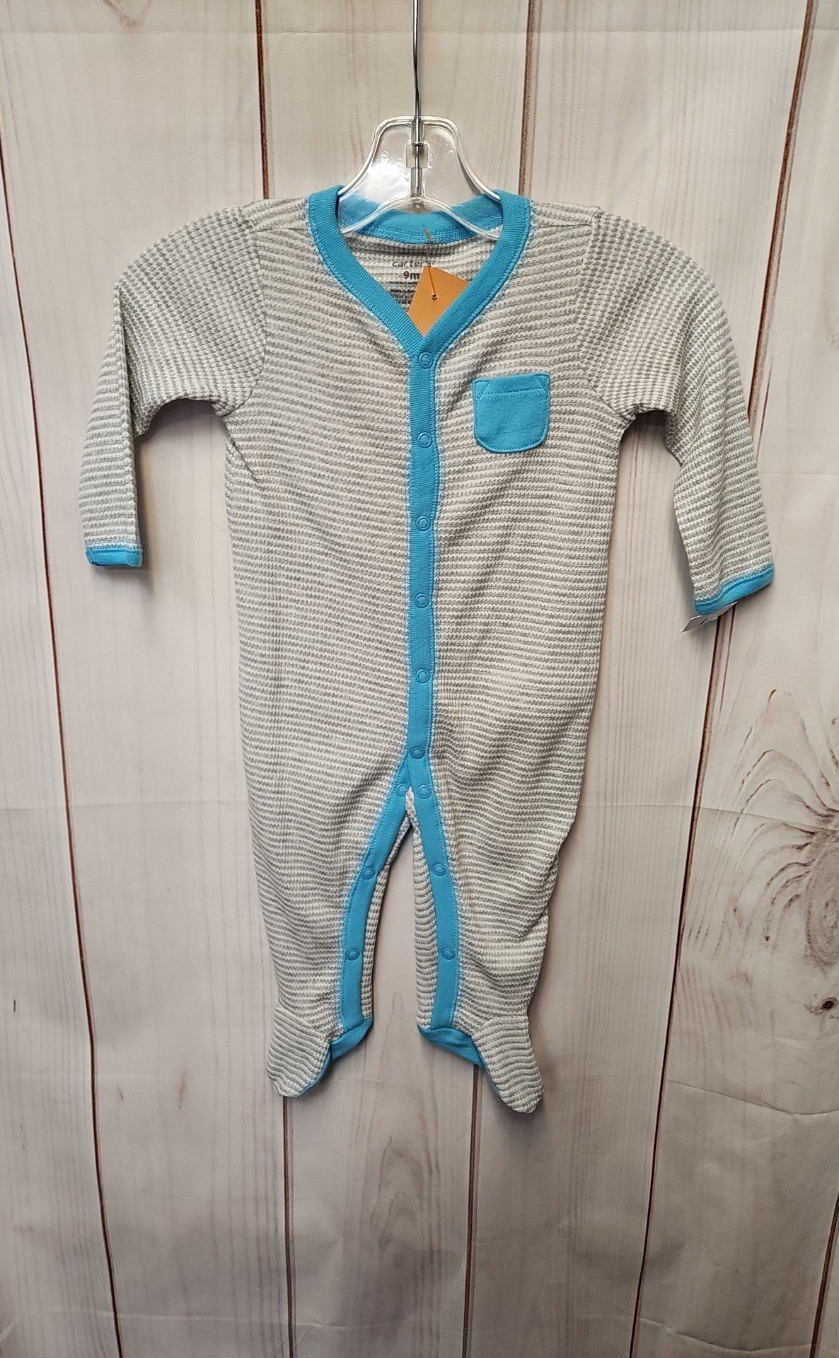 NWT Carters Boy's Size 9 Months Gray Pajamas