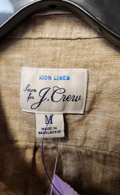NWT J Crew Men's Size M Beige Linen Shirt