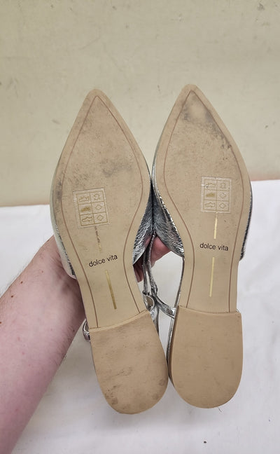 Dolce Vita Women's Size 5-1/2 Silver Flats Shoes