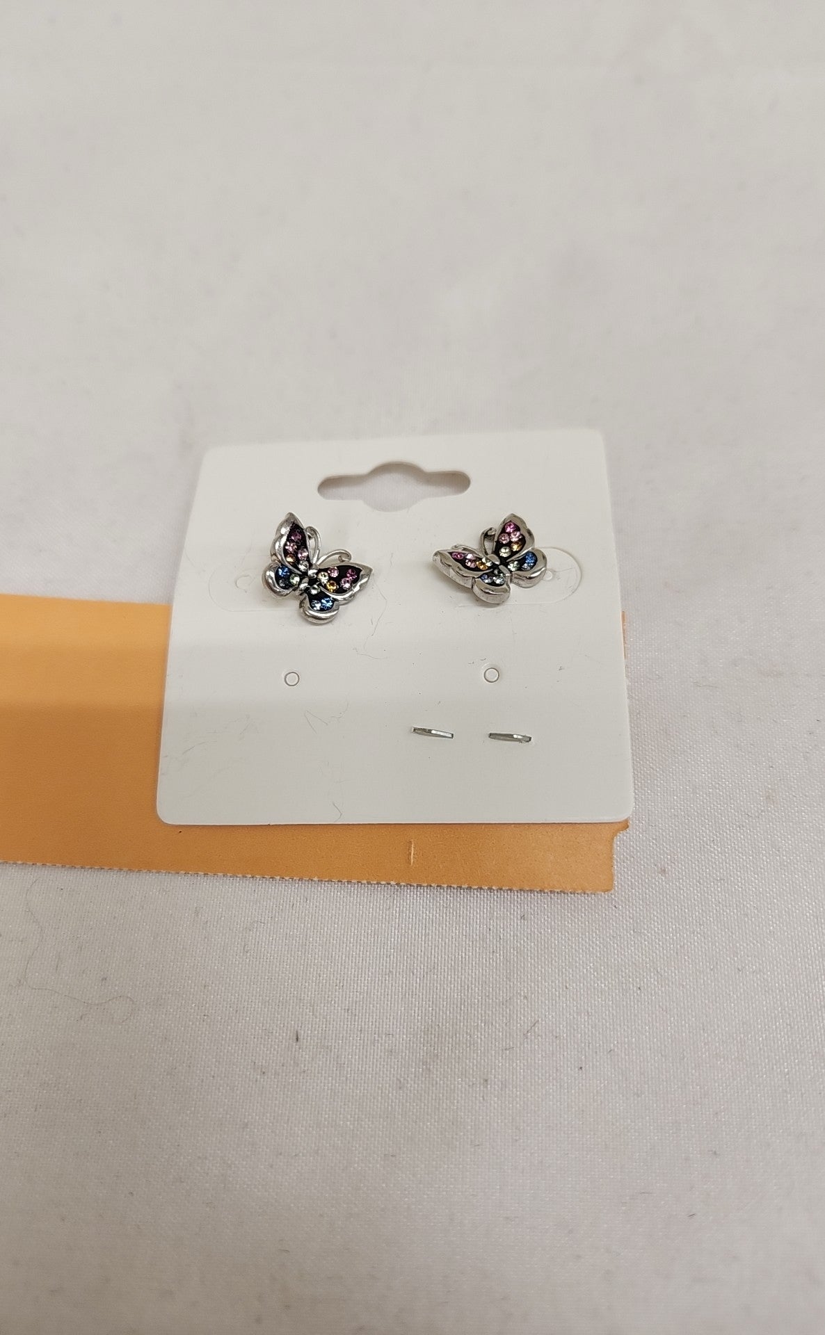 .925 Sterling Silver Multi-Color Butterfly Earrings