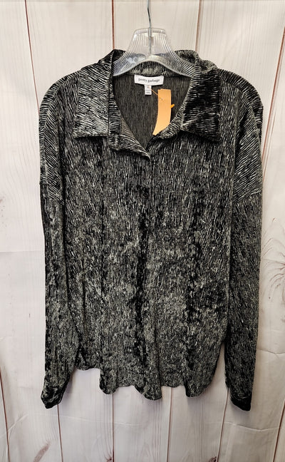 Pretty Garbage Women's Size S Gray Velour Long Sleeve Top