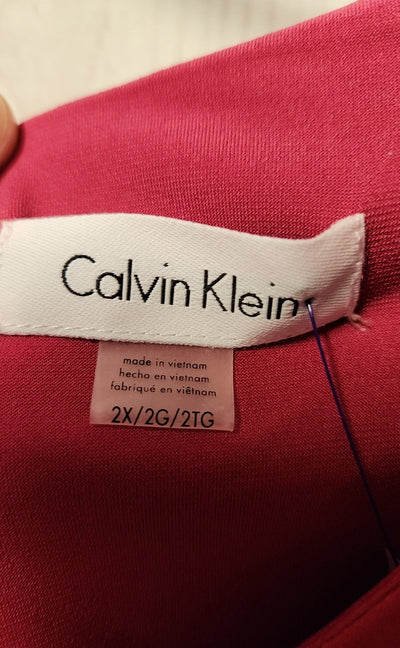 Calvin Klein Women's Size 2X Pink Sleeveless Top