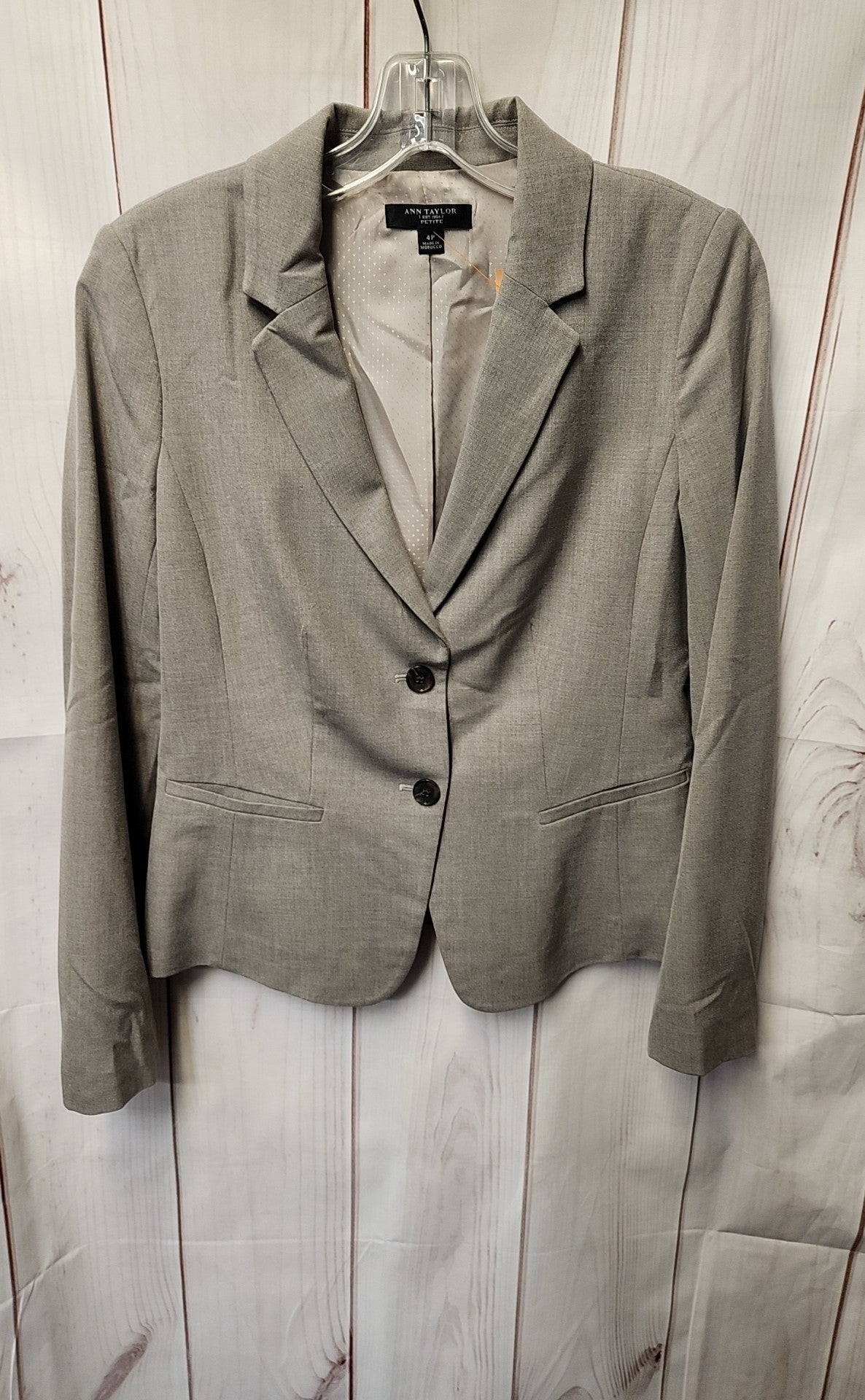 Ann Taylor Women's Size 4 Petite Gray Blazer
