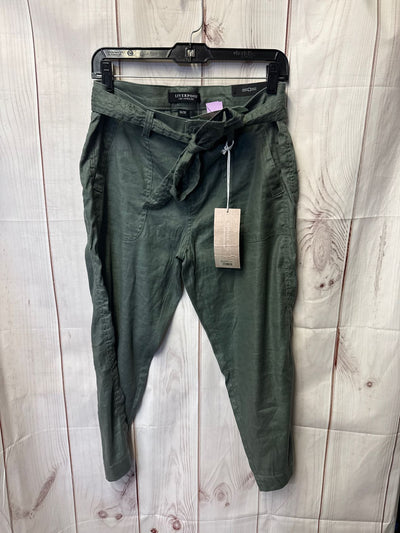 NWT Liverpool Women's Size 30 (9-10) Fennel Green Stretch Linen Blend Pants