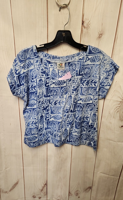 Rum Reggae Women's Size M Blue Short Sleeve Top