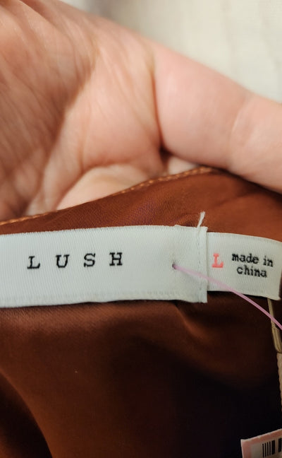 NWT Lush Women's Size L Brown Jumpsuit