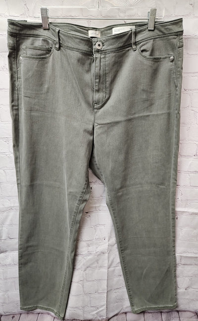 J Jill Women's Size 34 (18/1X) Green Jeans Authentic Fit Slim Ankle