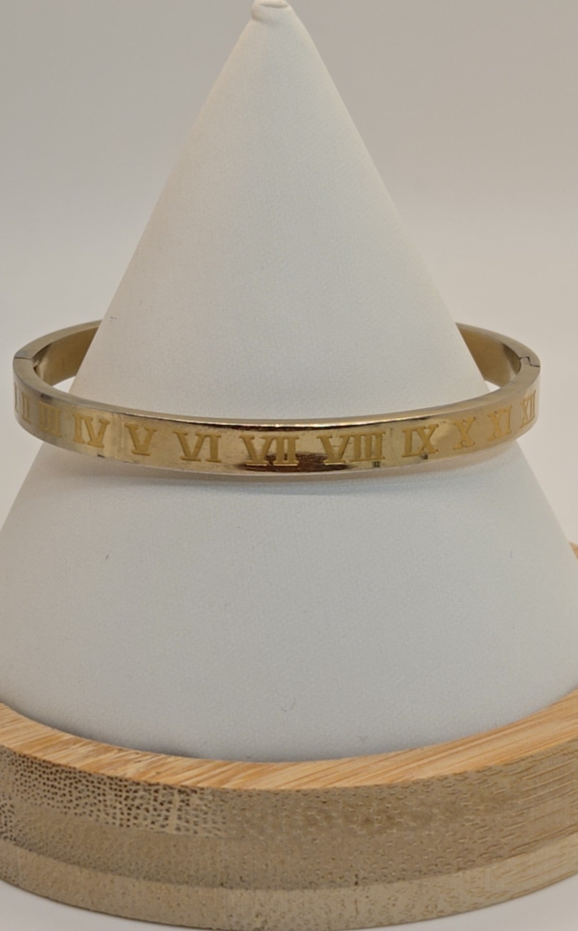 Roman Number Numerals Gold Bracelet Bangle