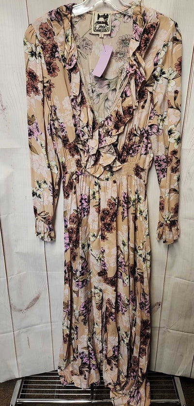 Jaase Women's Size L Peach Floral Dress