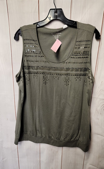 Chico's Women's Size 3 = US XL Olive Green Sleeveless Top