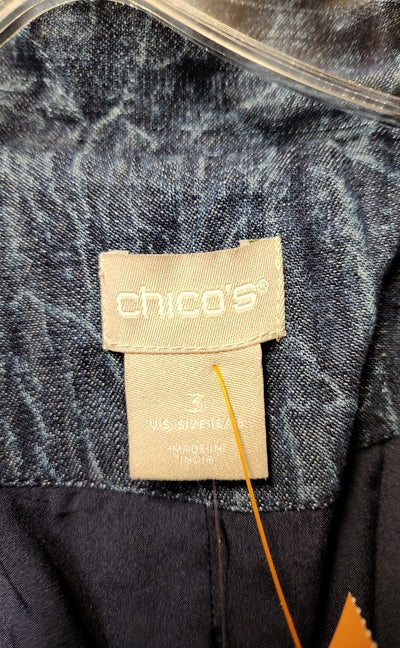 NWT Chico's Women's Size 3 = US XL Blue Cardigan
