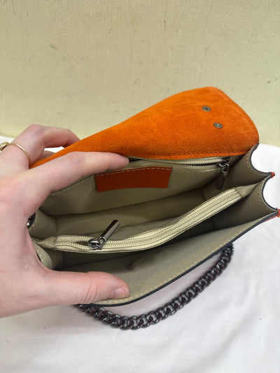 Borse in Pelle Orange Leather Purse Bag