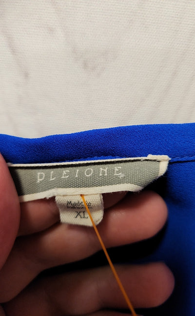 Pleione Women's Size XL Blue Short Sleeve Top
