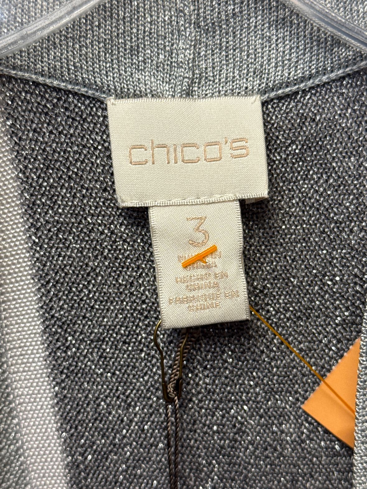 NWT Chico's Women's Size 3 = XL Gray Cardigan