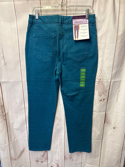NWT Gloria Vanderbilt Women's Size 10 Teal Pants Amanda 2.0 Slim Leg