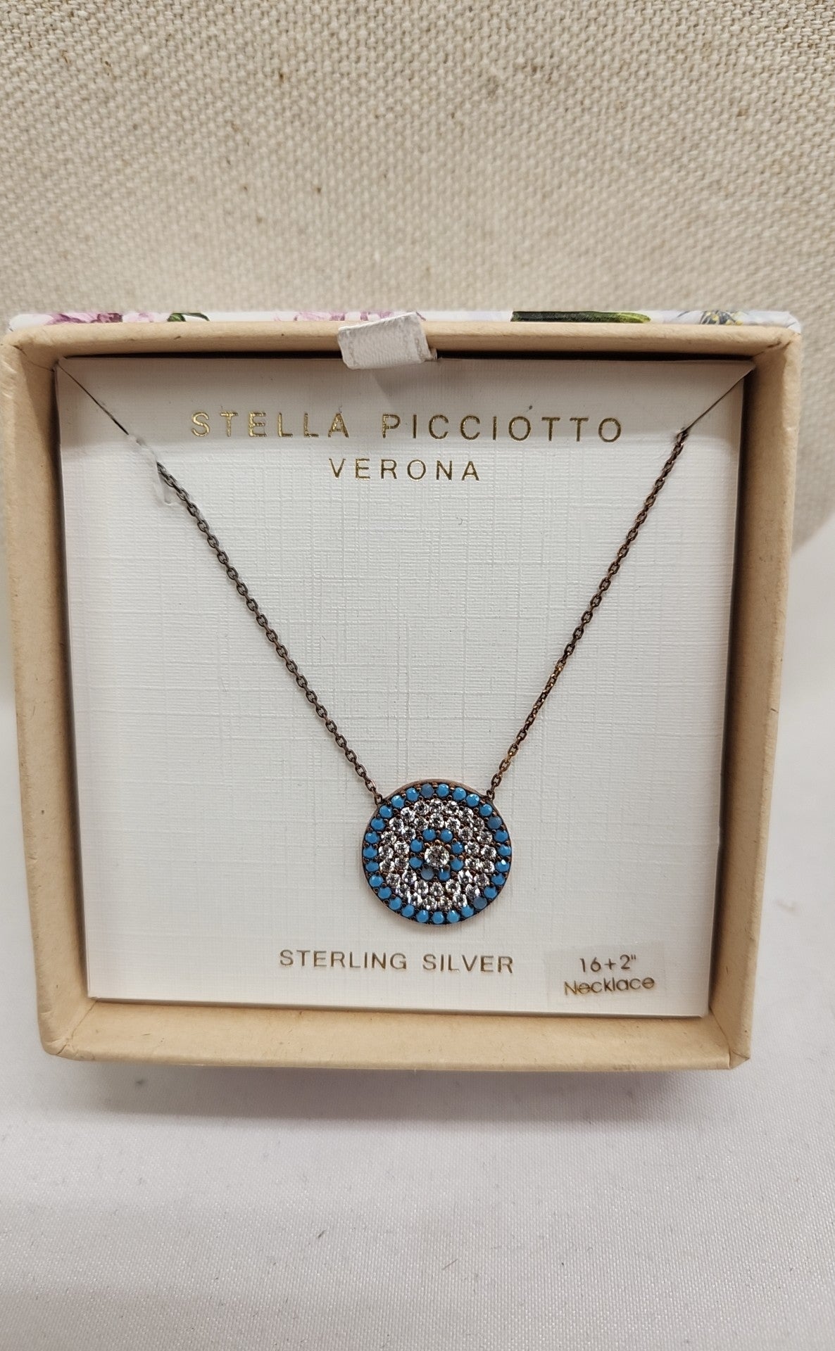 Stella Picciotto .925 Sterling Silver Blue Stones Necklace