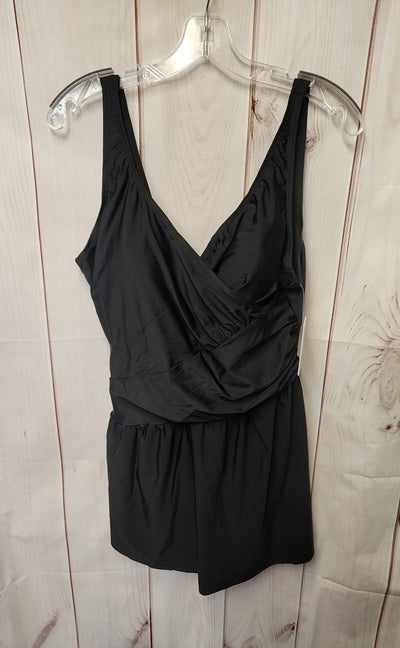 NWT Love My Curves Women's Size 16/1X Black Swimsuit